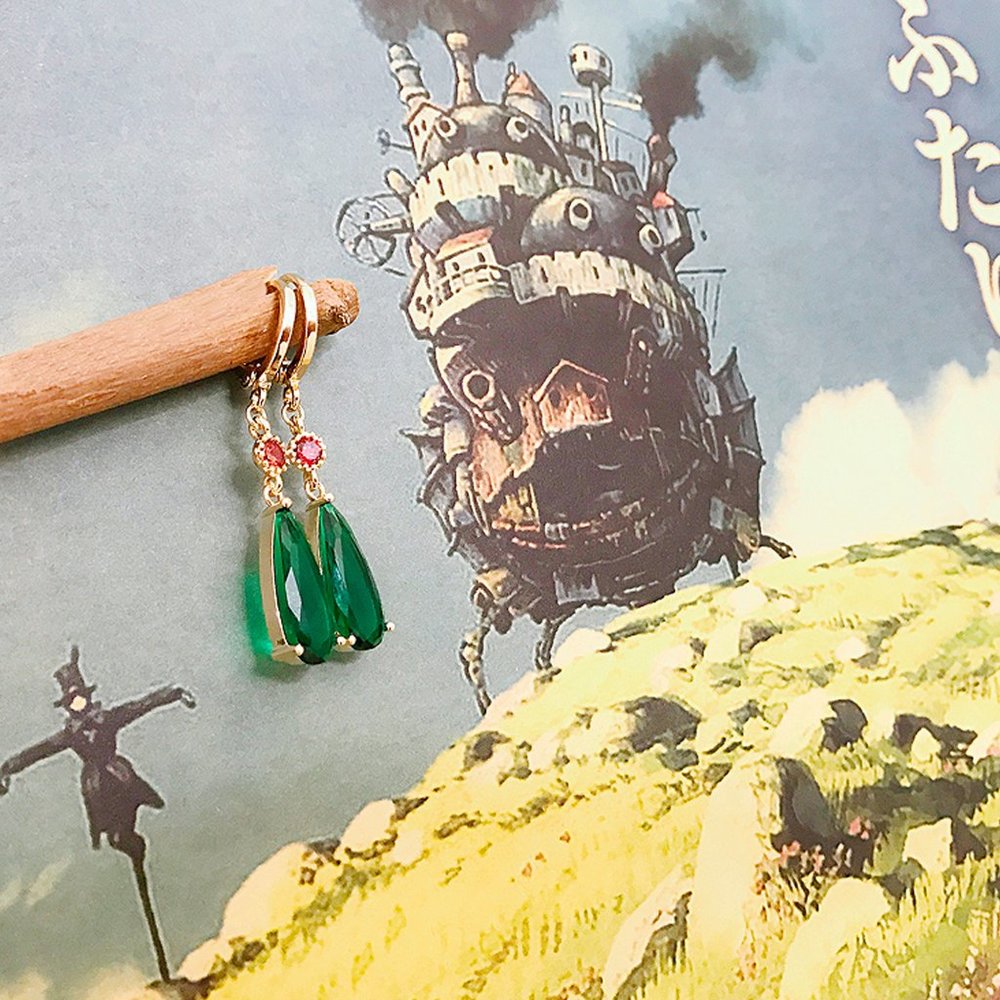 Howl's Moving Castle 14k Gold Earrings - Picture 3 of 11